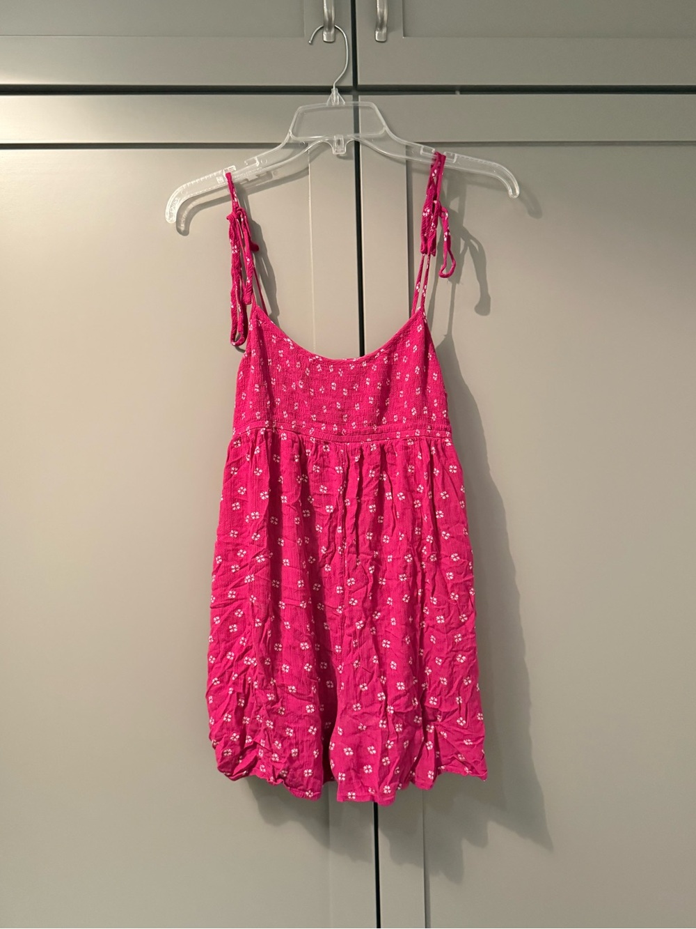 Urban Outfitters Hot Pink Ditsy Floral Print Romper - Size Medium